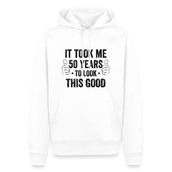 It Took Me 50 Years To Look This Good - Men’s Premium Organic Hoodie - white - Front - Nico (187cm)