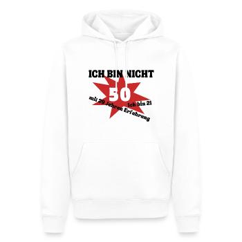 I'm not 50 - I'm 21 with 29 years of experience - Men’s Premium Organic Hoodie - white - Front - Nico (187cm)