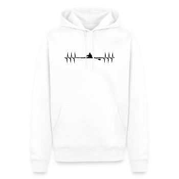 Rowing Heartbeat, single scull - Sweat à capuche Premium bio Homme - blanc - Devant - Nico (187cm)