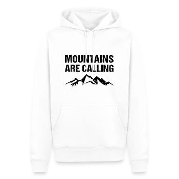 Mountains Are Calling Berge Outdoor - Men’s Premium Organic Hoodie - white - Front - Nico (187cm)