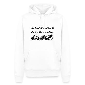 The Hardest Mountain Berge Spruch Wandern Berg - Männer Premium Bio Hoodie - Weiß - Vorne - Nico (187cm)