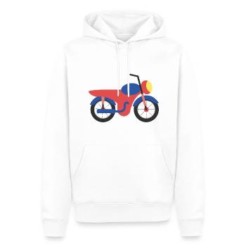 Motorrad mit Motiv Baby Junge Mädchen Vektor - Männer Premium Bio Hoodie - Weiß - Vorne - Nico (187cm)