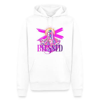 Gesegnet Mother Mary Neon Maria - Männer Premium Bio Hoodie - Weiß - Vorne - Nico (187cm)