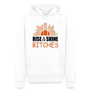 Aufstieg und Glanz Zitat - Männer Premium Bio Hoodie - Weiß - Vorne - Nico (187cm)