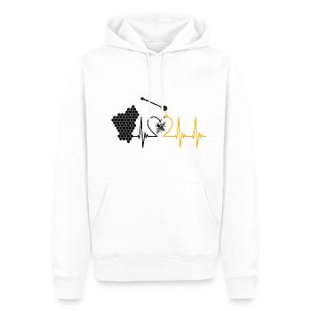 Biene, Honig, Puls, Honigbiene, Imker, Bienenwabe - Männer Premium Bio Hoodie - Weiß - Vorne - Nico (187cm)