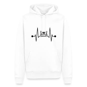 Schwarze Katze Herzschlag Peeking Kleine Süße - Männer Premium Bio Hoodie - Weiß - Vorne - Nico (187cm)