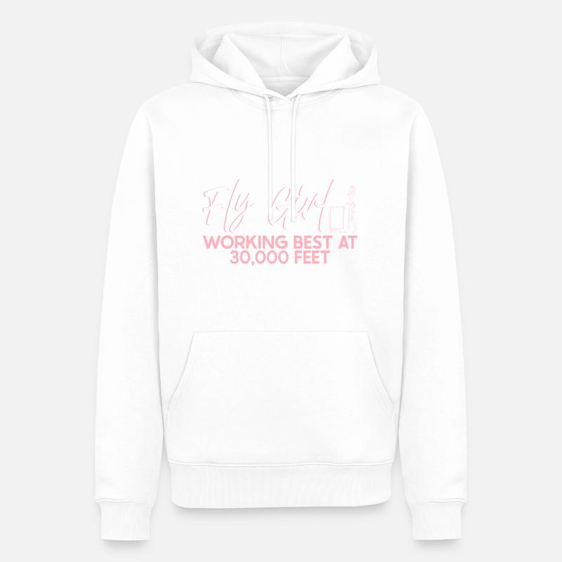 Stewardess Flugbegleiterin Flugzeugfahrt Luftfahrt - Männer Premium Bio Hoodie - Weiß