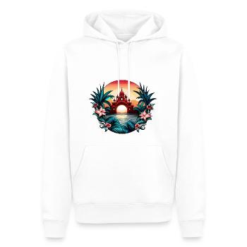 Urlaub / Holiday - Männer Premium Bio Hoodie - Weiß - Vorne - Nico (187cm)