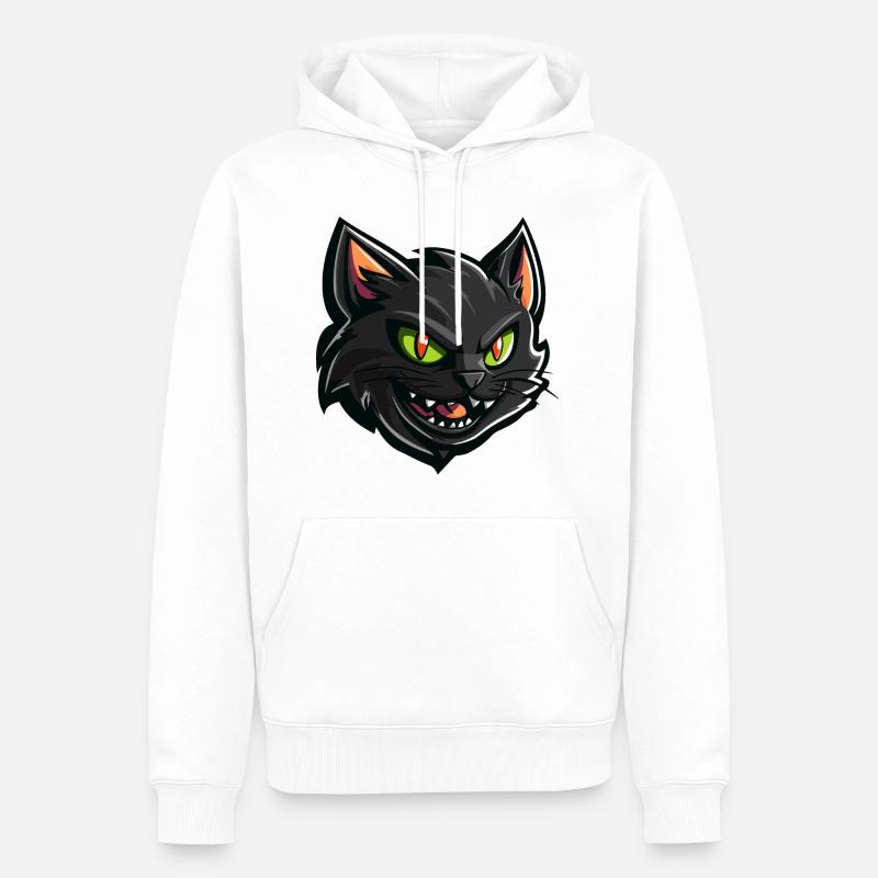 Halloween Chat Chat - Sweat à capuche Premium bio Homme - blanc