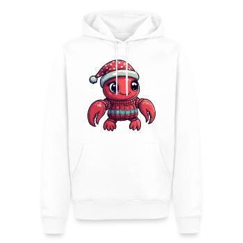 Crabe homard Noël - Sweat à capuche Premium bio Homme - blanc - Devant - Nico (187cm)