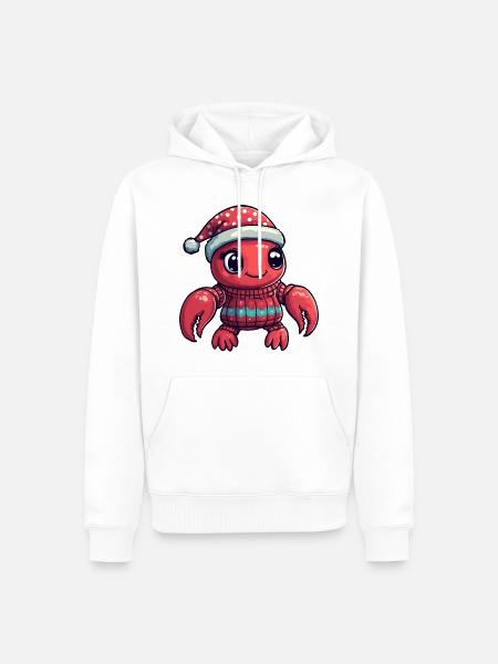 Lobster Crab Christmas - Men’s Premium Organic Hoodie - white