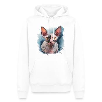 Sphynx Cat pour les amoureux des chats - Sweat à capuche Premium bio Homme - blanc - Devant - Nico (187cm)