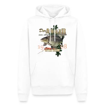 der Angler - Männer Premium Bio Hoodie - Weiß - Vorne - Nico (187cm)