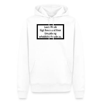 laute Musik fügt Umgebung Freude Party Bass Techno - Männer Premium Bio Hoodie - Weiß - Vorne - Nico (187cm)