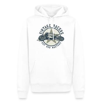 vintage Rennfahrer Hotrod Hot Rod Meister - Männer Premium Bio Hoodie - Weiß - Vorne - Nico (187cm)