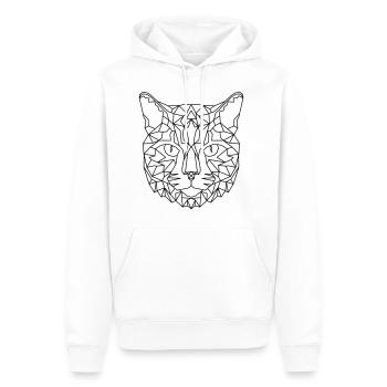 Katze Geometric - Männer Premium Bio Hoodie - Weiß - Vorne - Nico (187cm)