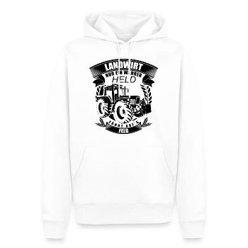Cadeau paysan - domaine de l'agriculture - Sweat à capuche Premium bio Homme - blanc - Devant - Nico (187cm)