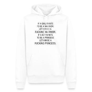 Le féminisme | Sexisme féminin femme cadeau de genre - Sweat à capuche Premium bio Homme - blanc - Devant - Nico (187cm)