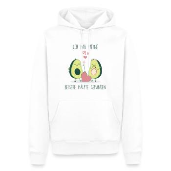 Avocado Love german bio eco fresh romantic T-Shirt - Men’s Premium Organic Hoodie - white - Front - Nico (187cm)
