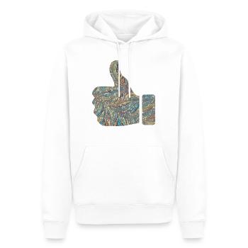handzeichen like e 201 - Männer Premium Bio Hoodie - Weiß - Vorne - Nico (187cm)