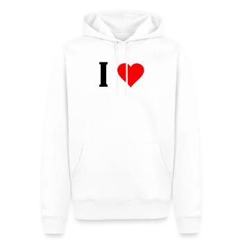 I Love ... (Vorlage) - Männer Premium Bio Hoodie - Weiß - Vorne - Nico (187cm)