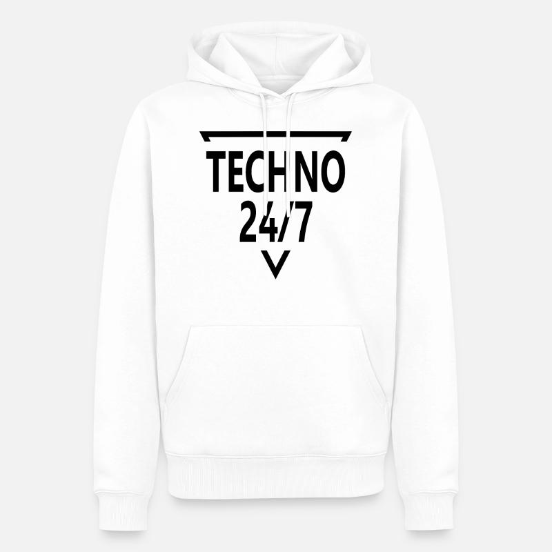Techno - Techno music - Männer Premium Bio Hoodie - Weiß