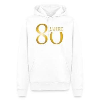 80. Geburtstag Jahre Geschenk Birthday Ehrentag - Männer Premium Bio Hoodie - Weiß - Vorne - Nico (187cm)