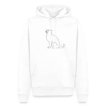Katze Oneliner Premium Design - Männer Premium Bio Hoodie - Weiß - Vorne - Nico (187cm)