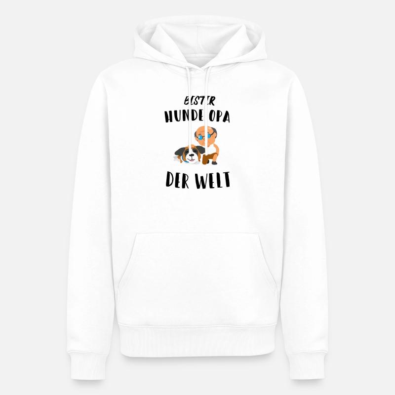 Hunde Opa Geschenkidee - Männer Premium Bio Hoodie - Weiß