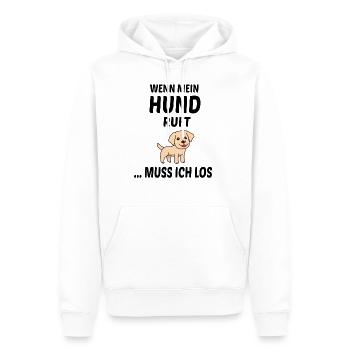 Chien sort maîtresse cadeau de maîtresse - Sweat à capuche Premium bio Homme - blanc - Devant - Nico (187cm)