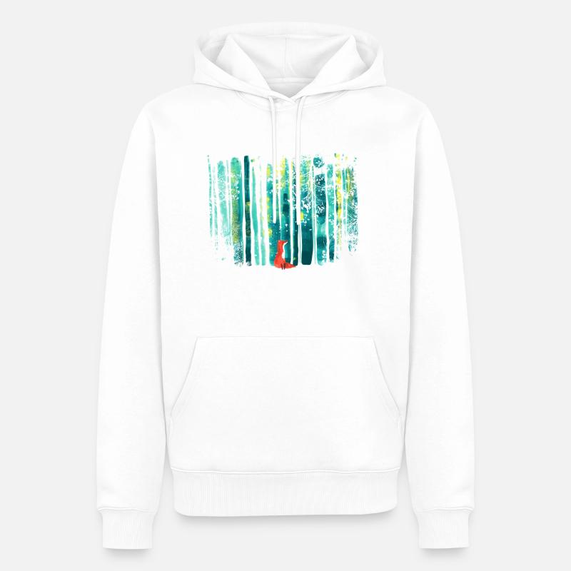 FUchs im Wald - Männer Premium Bio Hoodie - Weiß