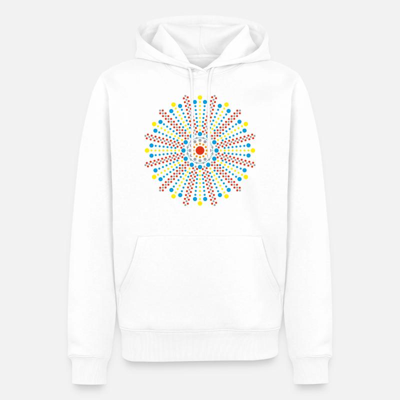 Mandala zen de concentration - Sweat à capuche Premium bio Homme - blanc