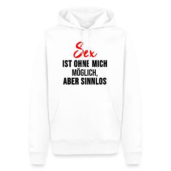 Versaute Sex Sprüche Shirt Sex-Süchtiger Geschenk - Männer Premium Bio Hoodie - Weiß - Vorne - Nico (187cm)
