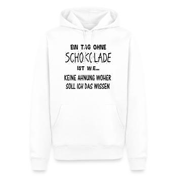 Lustiger Schokolade Spruch Geschenkidee - Männer Premium Bio Hoodie - Weiß - Vorne - Nico (187cm)