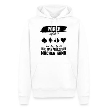 Poker Lustige Sprüche Pokerspieler Geschenk - Männer Premium Bio Hoodie - Weiß - Vorne - Nico (187cm)
