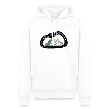 Escalade montagne grimpeur T-shirt renard cadeau - Sweat à capuche Premium bio Homme - blanc - Devant - Nico (187cm)