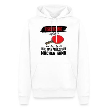 Lustige Tischtennis Sprüche Geschenkidee - Männer Premium Bio Hoodie - Weiß - Vorne - Nico (187cm)