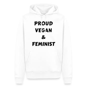 Stolzer Veganer und Feminist - Männer Premium Bio Hoodie - Weiß - Vorne - Nico (187cm)