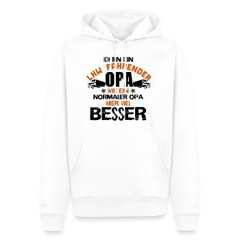 Lkw Fahrer Opa Beruf Spedition Geschenk Lastwagen - Männer Premium Bio Hoodie - Weiß - Vorne - Nico (187cm)