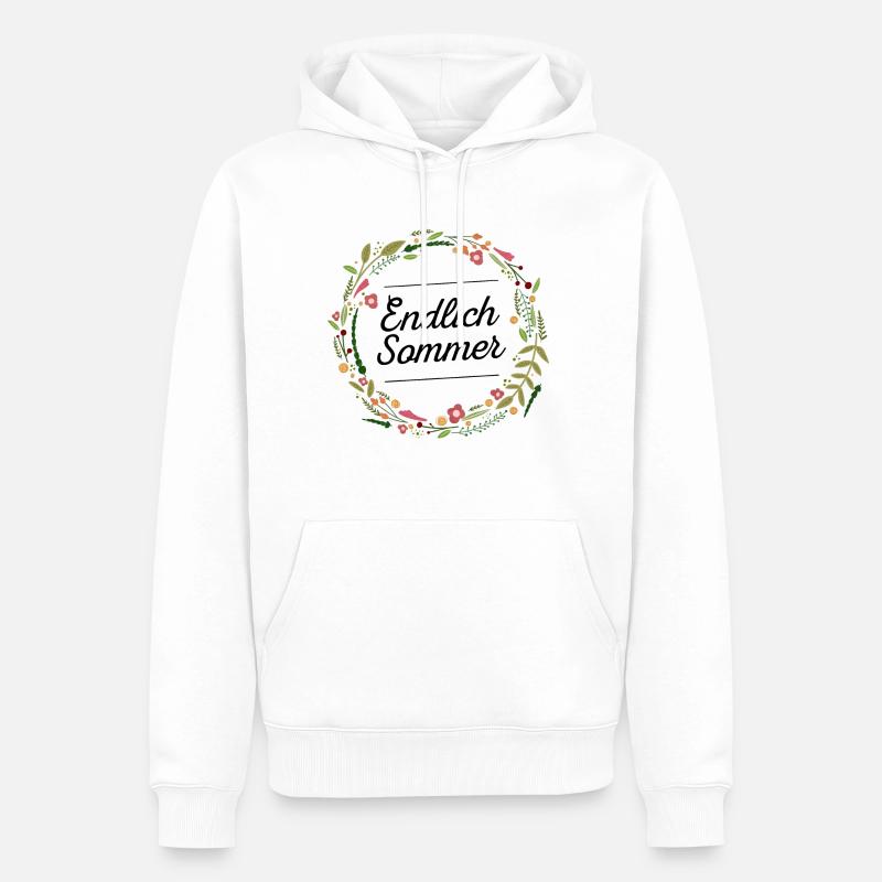 Endlich Sommer | Blumen Design | Geschenkidee - Männer Premium Bio Hoodie - Weiß