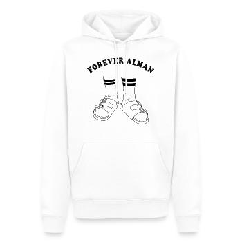 Forever Alman | Typisch Deutsch | Geschenkidee - Männer Premium Bio Hoodie - Weiß - Vorne - Nico (187cm)