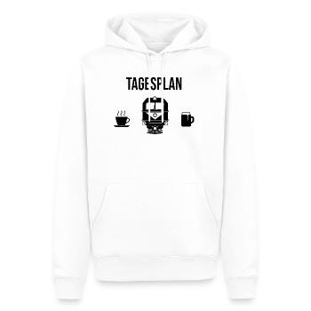 Idée cadeau plan de jour de conducteur de train - Sweat à capuche Premium bio Homme - blanc - Devant - Nico (187cm)