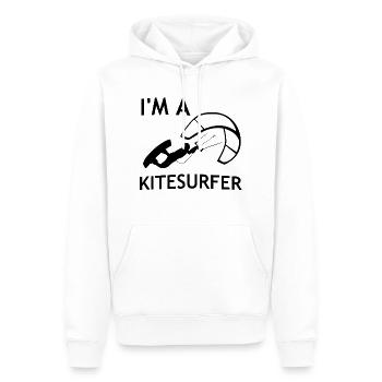 I’m a Kitesurfer - Sweat à capuche Premium bio Homme - blanc - Devant - Nico (187cm)