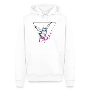 Sloth Chill - Men’s Premium Organic Hoodie - white - Front - Nico (187cm)