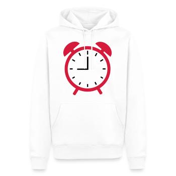Wecker - Männer Premium Bio Hoodie - Weiß - Vorne - Nico (187cm)