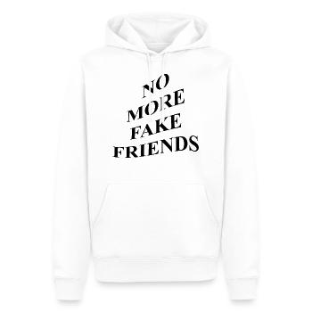 PAS PLUS D'AMIS FAUX - Sweat à capuche Premium bio Homme - blanc - Devant - Nico (187cm)