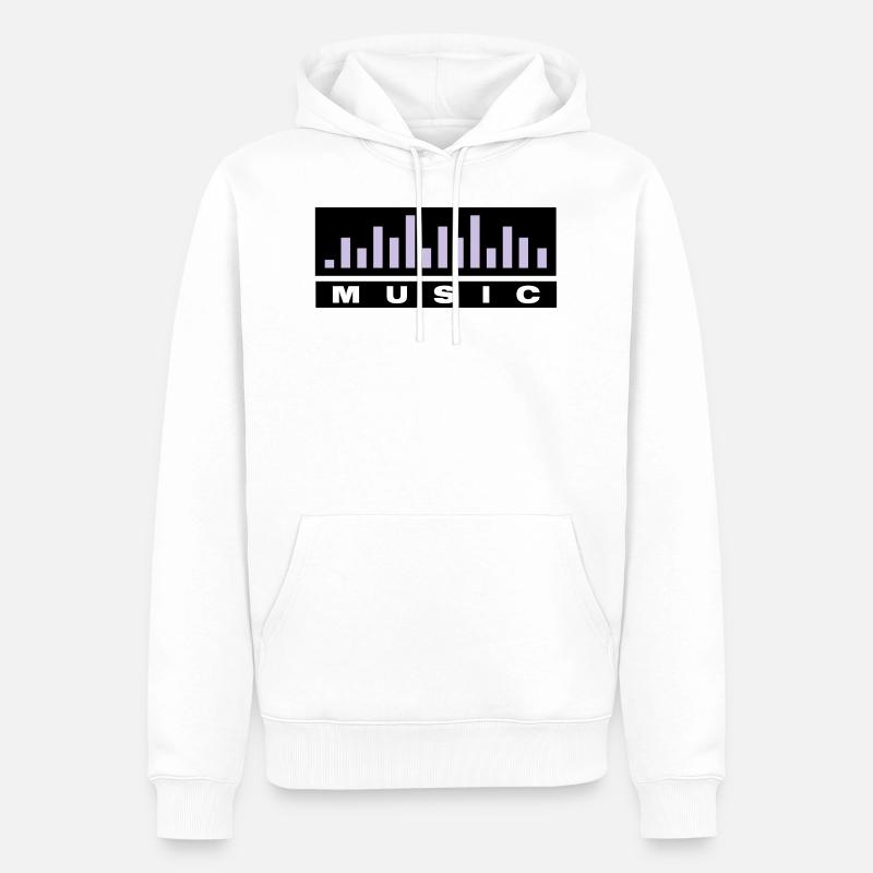 Music Logo - Männer Premium Bio Hoodie - Weiß