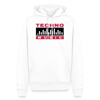 Techno Music - Männer Premium Bio Hoodie - Weiß - Vorne - Nico (187cm)