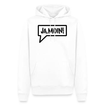 JA, MOIN! - Männer Premium Bio Hoodie - Weiß - Vorne - Nico (187cm)