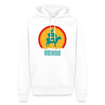 Vegan vegan vegan oldschool - Sweat à capuche Premium bio Homme - blanc - Devant - Nico (187cm)